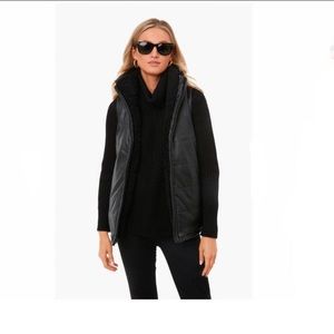 Tuckernuck Black Leather and Shearling Reversible Beckham Vest